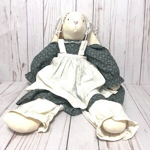 Vintage Primitive Bunny Rabbit Long Ears  Country Farmhouse Dress With Bloomers